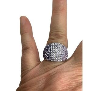 Sterling silver purple, clear, lavender CZ Dome ring